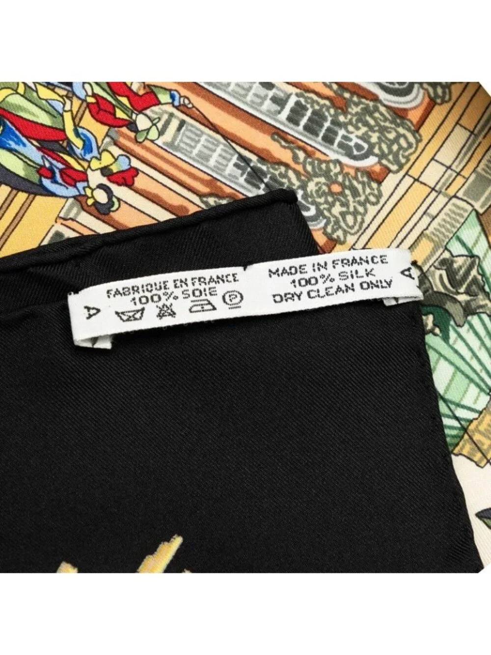 Hermes Carre 90 Sanssouci Palace Scarf Black Multicolor Silk